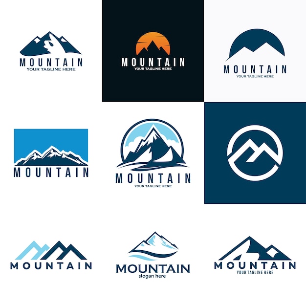 Download Free Mountains Logo Set Icon Premium Vector Use our free logo maker to create a logo and build your brand. Put your logo on business cards, promotional products, or your website for brand visibility.