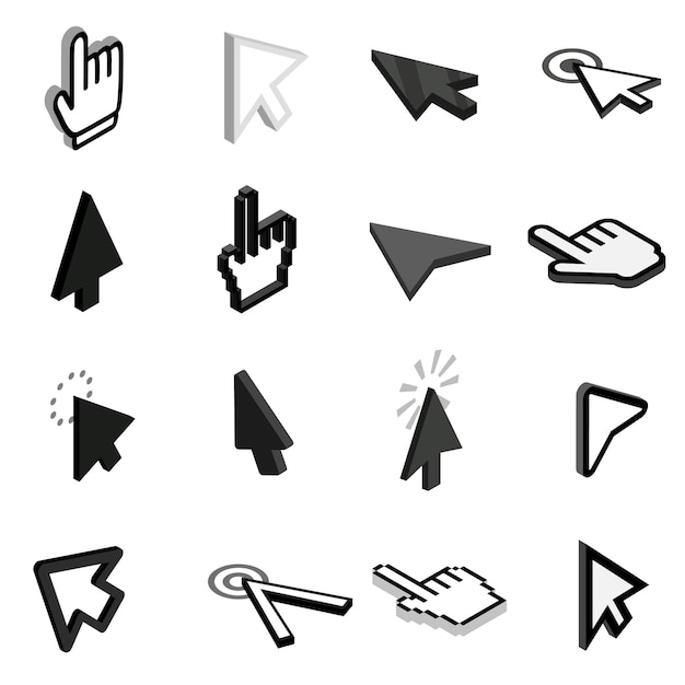 Premium Vector | Mouse pointer icons set