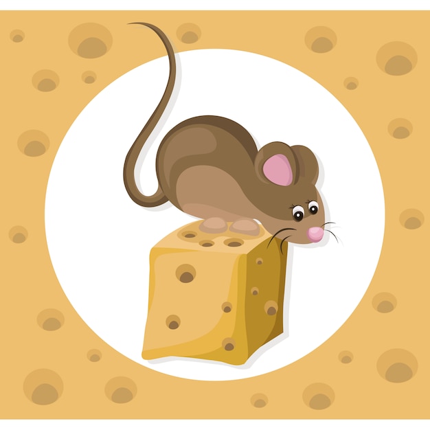 Premium Vector | Mouse With Cheese Background