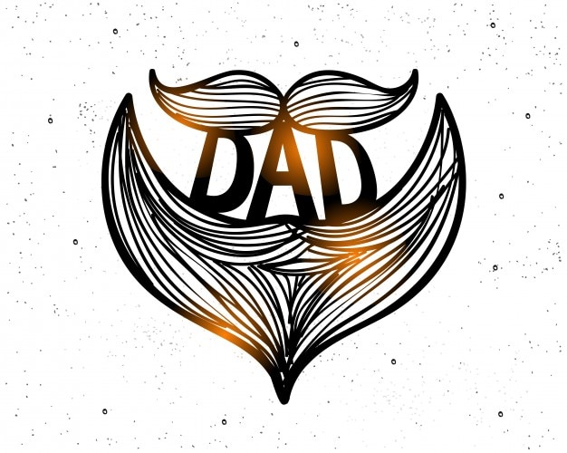 Download Moustache and Beard with Text Dad Vector | Free Download