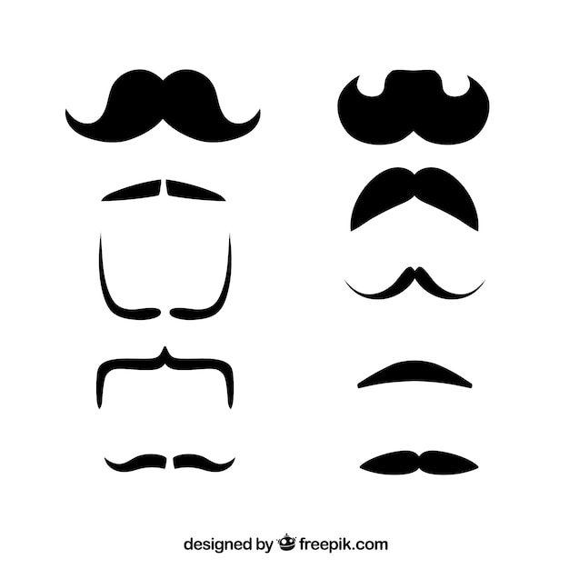 Moustache design collection Free Vector