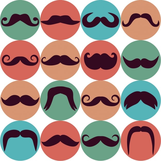 Download Moustache icons background | Free Vector