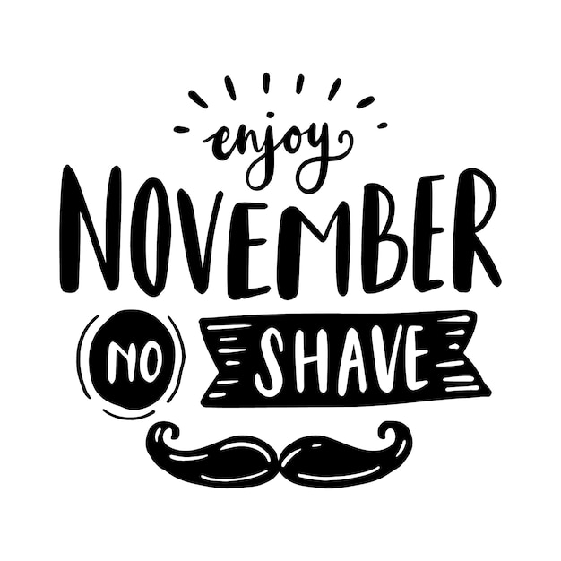 Free Vector Movember Awareness With Lettering 6769