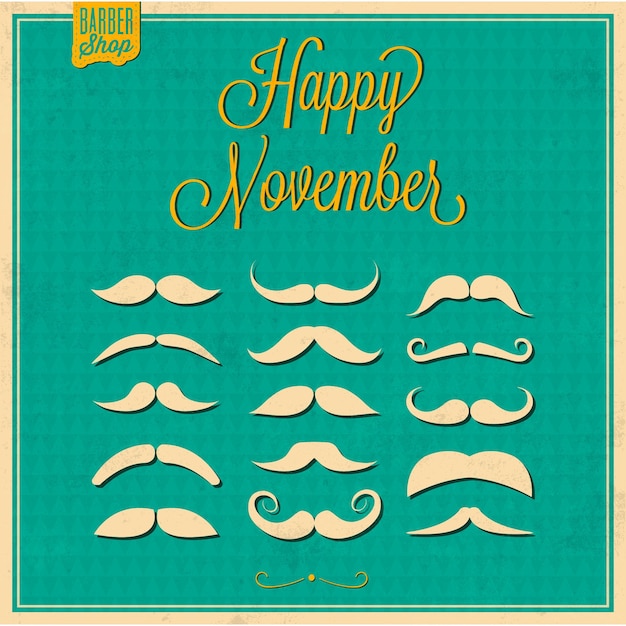 Movember background design Vector | Free Download