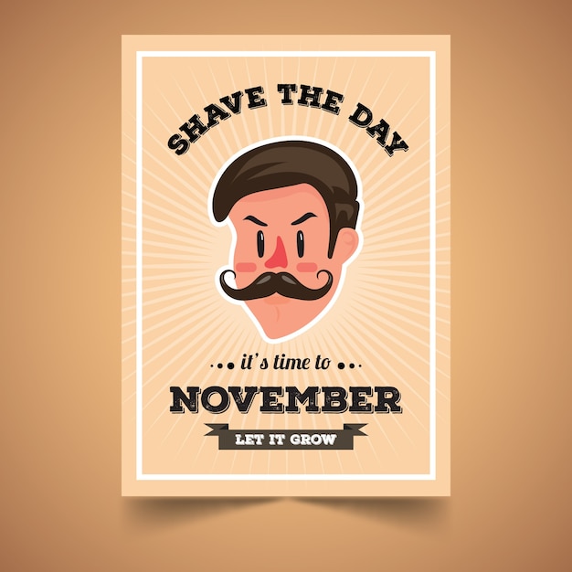 Movember poster with man design