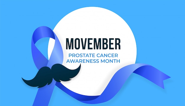 Movember Prostate Cancer Awareness Month Campaign Design With Blue