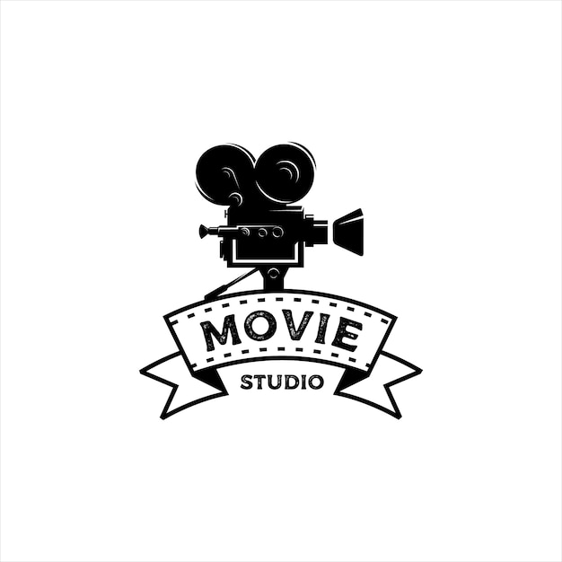 Download Movie maker studio vintage logo Vector | Premium Download