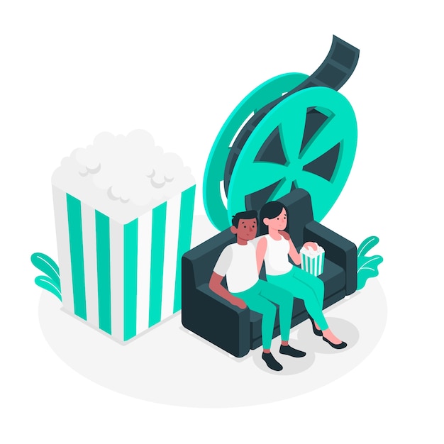 Download Movie night concept illustration Vector | Free Download