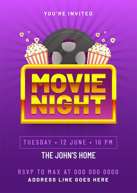 Premium Vector | Movie night concept