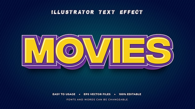 Premium Vector | Movies_editable_text_style_effect