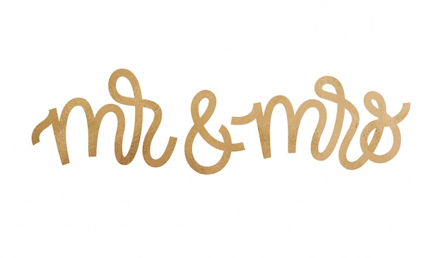 Premium Vector | Mr and mrs. text on white background.