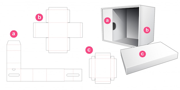 Premium Vector | Mug packaging box die cut template