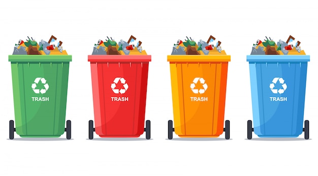 Download Free Multi Colored Full Trash Cans Premium Vector Use our free logo maker to create a logo and build your brand. Put your logo on business cards, promotional products, or your website for brand visibility.