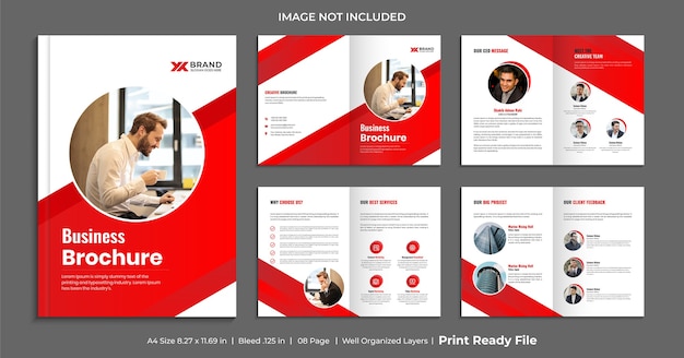 Premium Vector | Multi page corporate brochure template