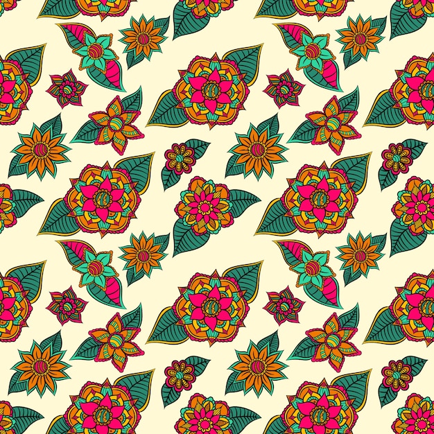 Free Vector | Multicolor flower pattern background