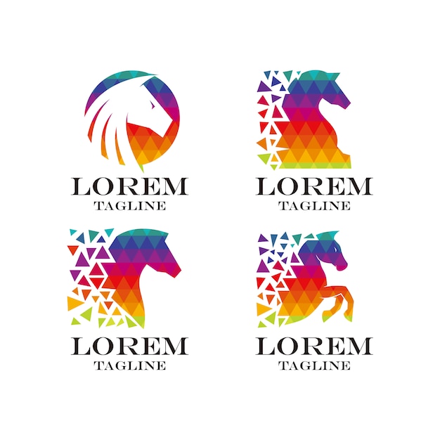 Download Free Download This Free Vector Multicolor Horse Logo Collection Use our free logo maker to create a logo and build your brand. Put your logo on business cards, promotional products, or your website for brand visibility.
