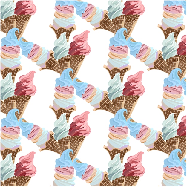 Multicolor ice cream pattern background