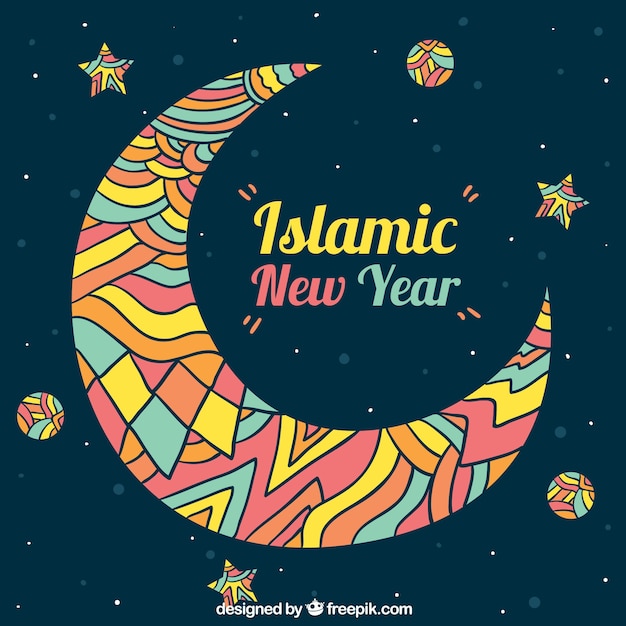 Multicolor islamic new year background