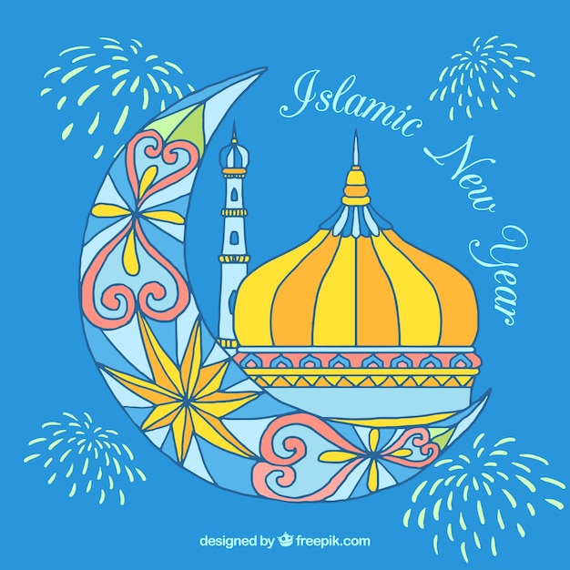 Multicolor islamic new year background