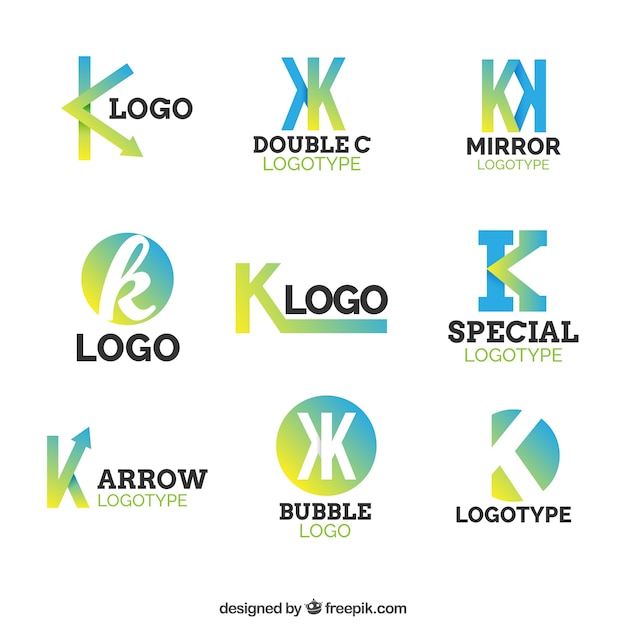Download Free Multicolor Leter K Logo Collecti Free Vector Use our free logo maker to create a logo and build your brand. Put your logo on business cards, promotional products, or your website for brand visibility.
