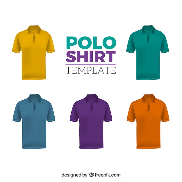 Free Vector | Multicolor man polo shirt template