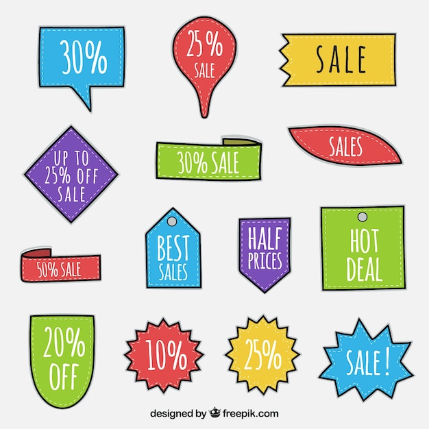 Free Vector | Multicolor sale labels