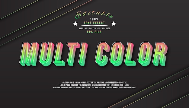 premium-vector-multicolor-text-effect-editable