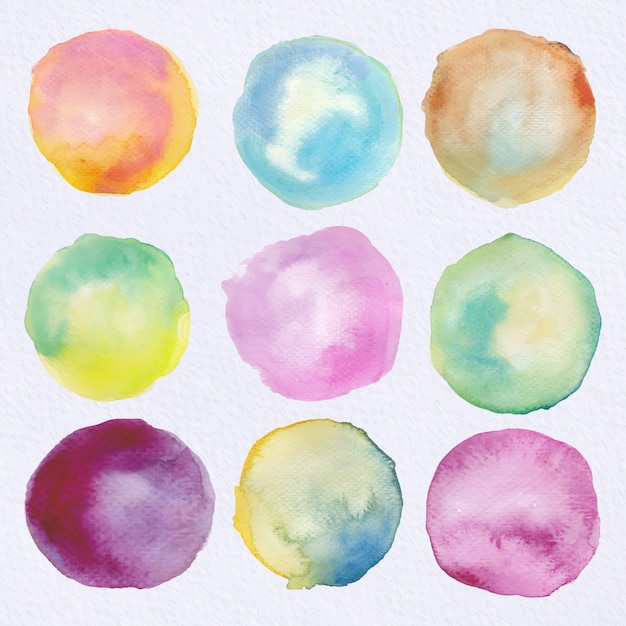 Download Multicolor watercolor circles collection Vector | Free ...