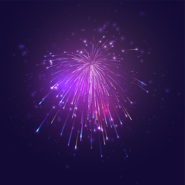 Premium Vector | Multicolored fireworks, explosion of joy in the sky