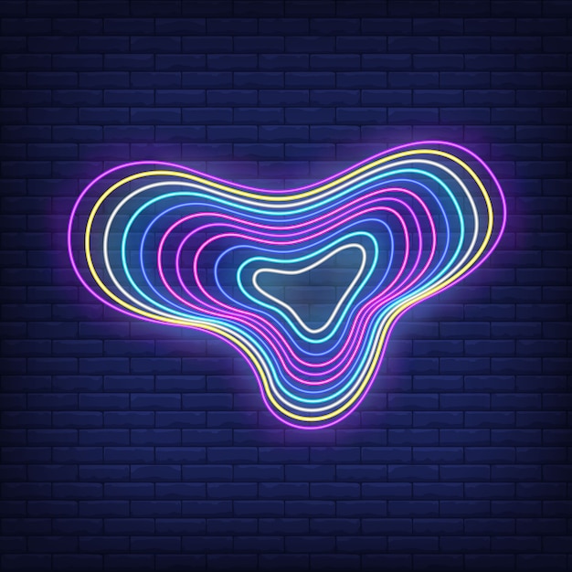 Free Vector Multicolored Flowing Figure In Neon Style