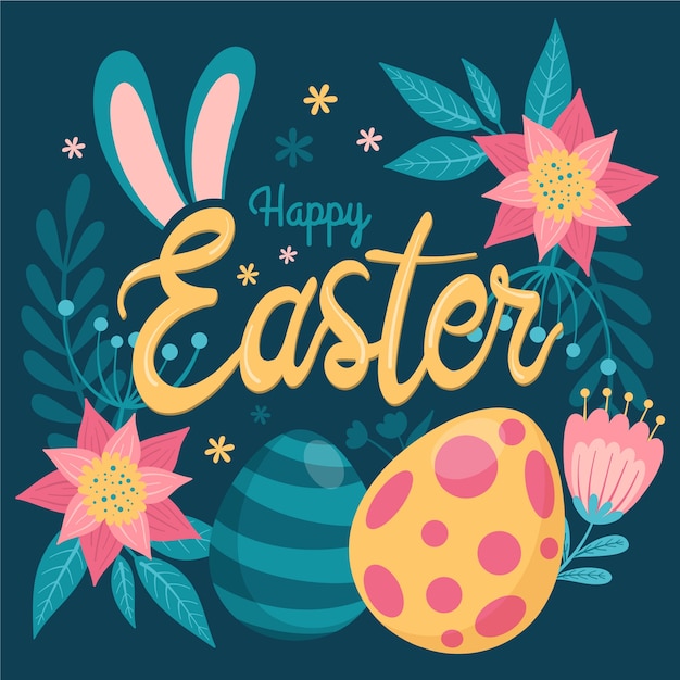 Free Vector Multicolored happy easter day banner