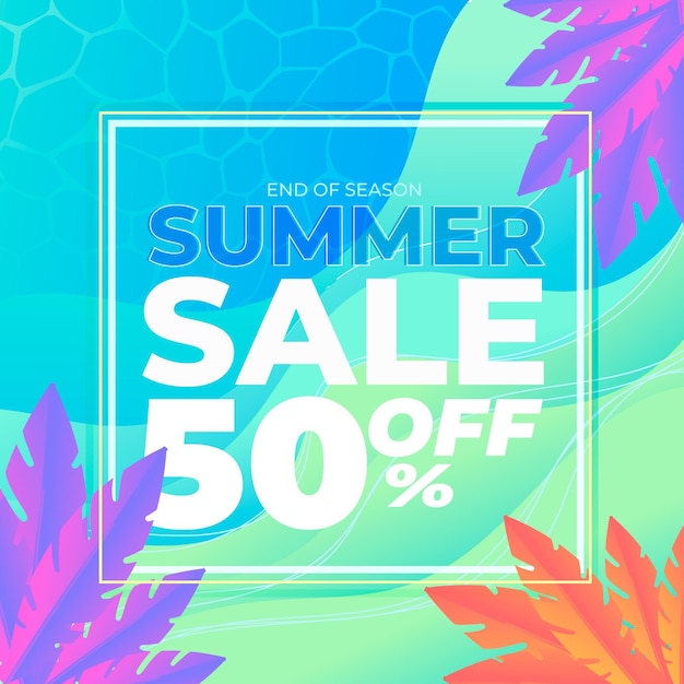 Multicolored summer sale banner | Free Vector