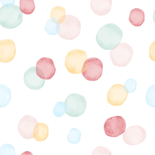 Premium Vector | Multicolored watercolor circles seamless pattern.