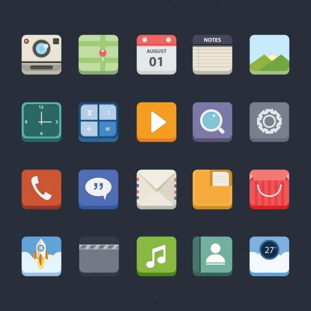 Download Free Vector | Multimedia icons collection