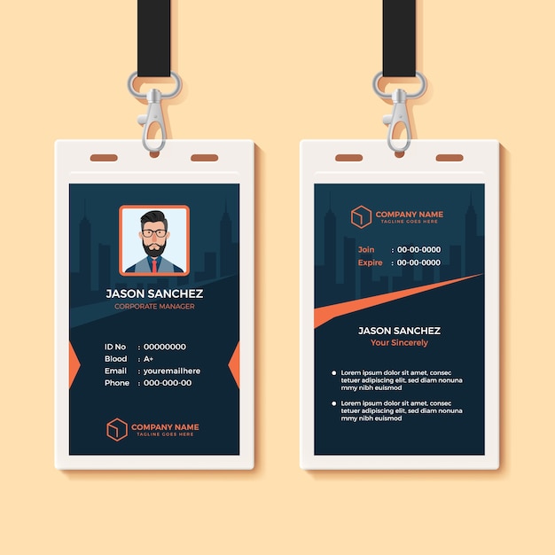 Premium Vector | Multipurpose office id card design template