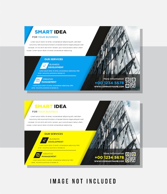 Premium Vector Multipurpose Template With Cover Trendy Minimalist Flat Geometric Design Horizontal Landscape Format Of Business Flyer Black Blue And Yellow Color Space For Photo