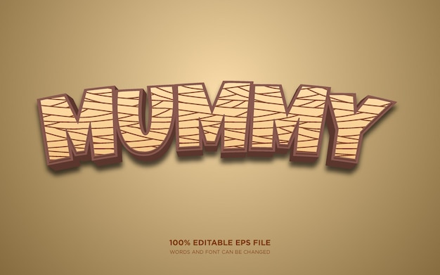 Premium Vector Mummy 3d Editable Text Style Effect