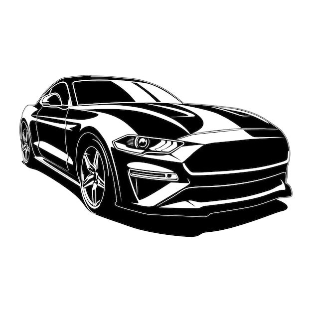 Premium Vector | Muscle car illustration