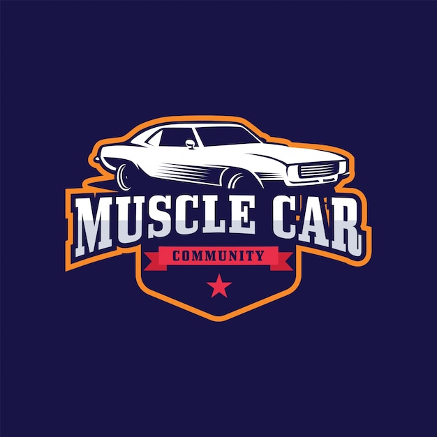 Premium Vector | Muscle car logo badge