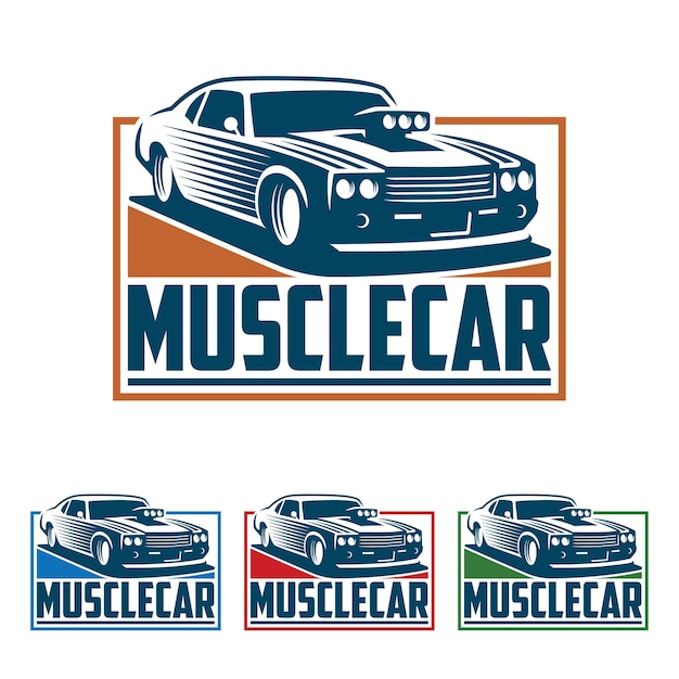 Premium Vector | Muscle car logo, retro logo style, vintage logo