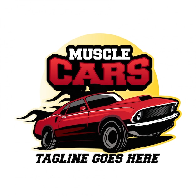 Muscle cars logo design concept | Premium Vector