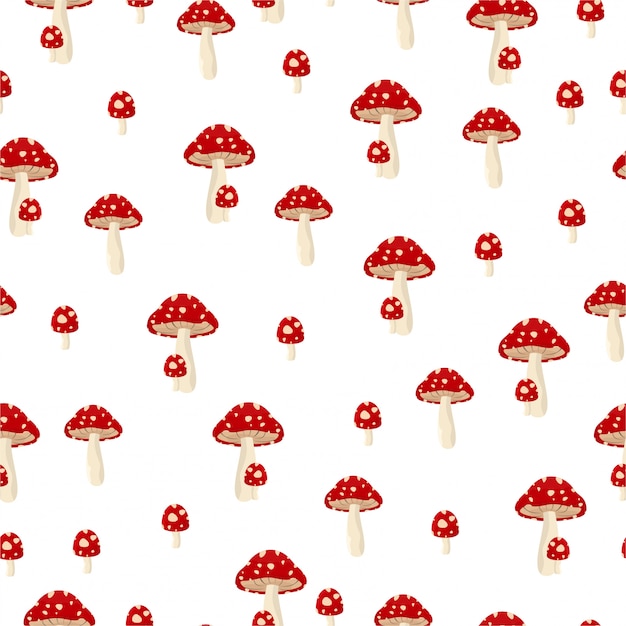 Premium Vector Mushroom seamless pattern