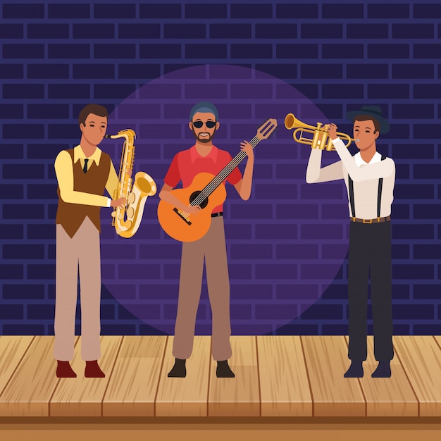 Premium Vector | Music band cartoon