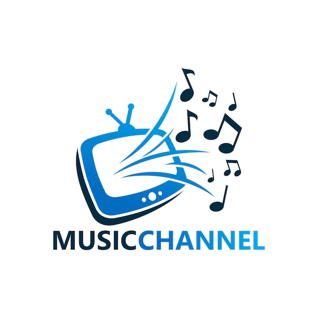 Premium Vector | Music channel logo template design vector, emblem ...