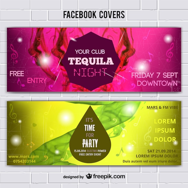 Free Vector Music Covers Templates With Abstract Background