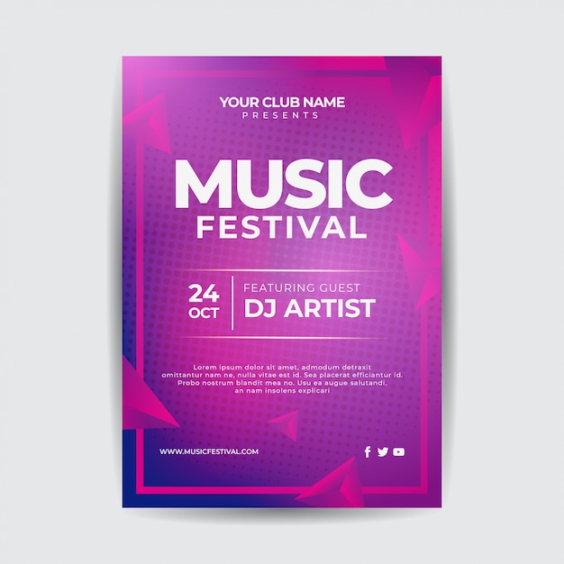 Premium Vector | Music event poster template with abstract shapes