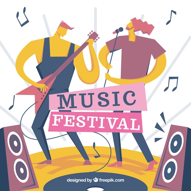 Free Vector | Music festival background in flat design