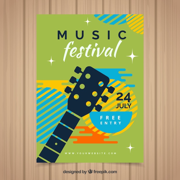 Free Vector | Music festival flyer in flat design