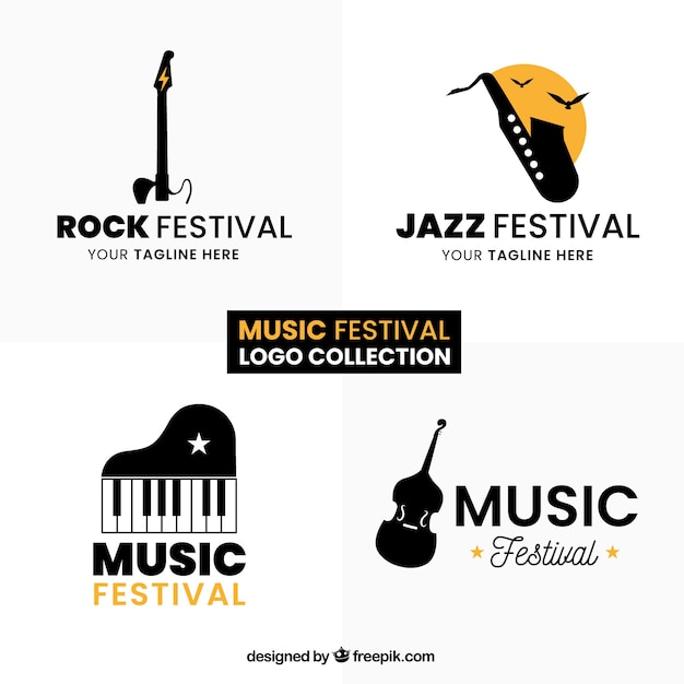 Download Free Download Free Music Festival Logo Collection With Flat Design Use our free logo maker to create a logo and build your brand. Put your logo on business cards, promotional products, or your website for brand visibility.