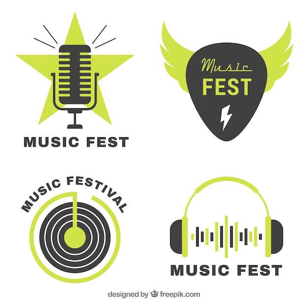 Download Free Download This Free Vector Music Festival Logo Collection With Flat Design Use our free logo maker to create a logo and build your brand. Put your logo on business cards, promotional products, or your website for brand visibility.